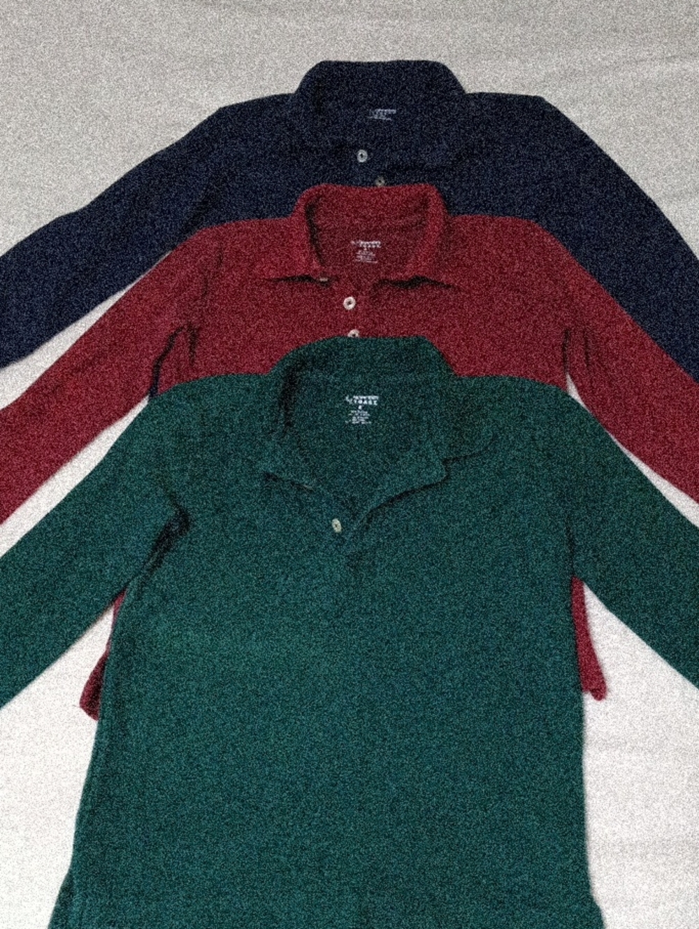 French Toast Boys Long Sleeve Polo Trio in Green, Maroon, Navy
